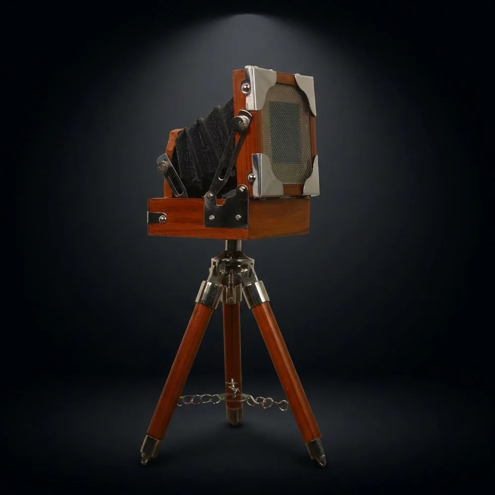 Wooden Bellows Camera on Adjustable Tripod